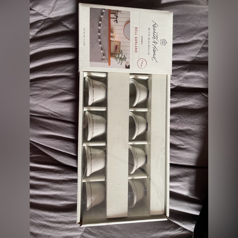 Hearth and Hand with Magnolia ceramic bell garland